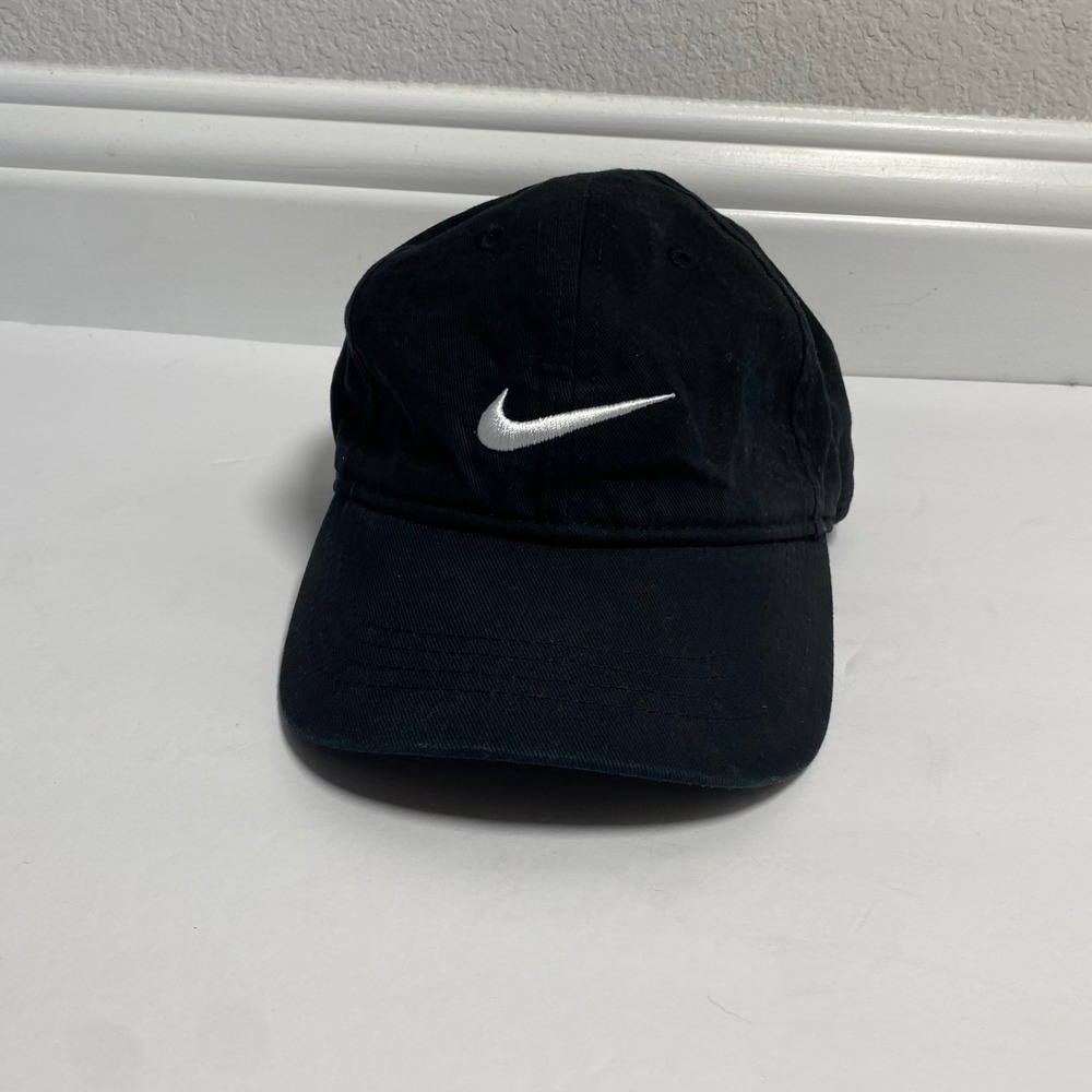 Nike Child (4-7) Black Club Cap Hat Adjustable Strapback Kids Youth Baseball